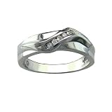 14K White Gold .15CT Diamond Men's Ring