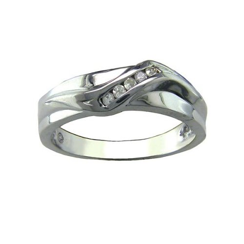 Childrens Toyshop  Jewelry : 14K White Gold .15CT Diamond Men’s Ring