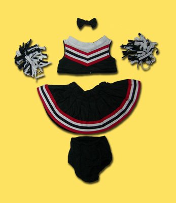 41PTRUM5G4L 1022 Black, White & Red Cheer Leading Clothes for 14   18 Stuffed Animals and Dolls