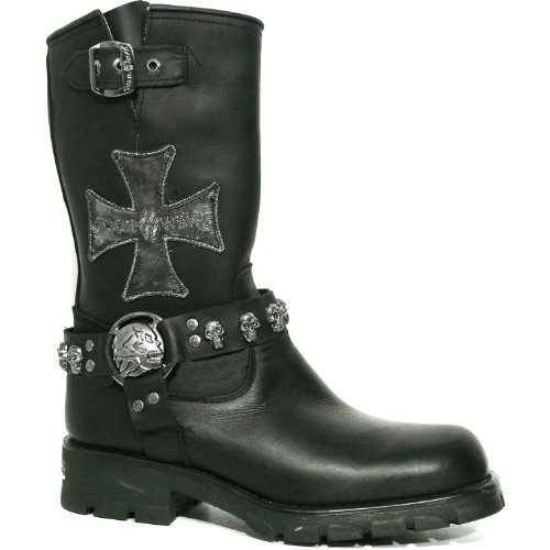 New Rock Men's Mod. 7622-S1 Boot, ITALI NEGRO, BOX PLANE, MOTORCYCLE NEGRO (FC), 39 EU (US Men's 7.5 D)