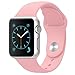 Apple Watch Band - FanTEK Soft Silicone Sport Style Replacement iWatch Strap for Apple Wrist Watch Series 1 Series 2 38mm Models M/L Size (Vintage Rose)
