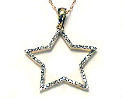 .23 ctw Diamond Star Necklace 10k yellow gold