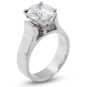 3.26 CT Exc-Cut Round F-VS2 GIA Cert Diamond 18k Gold Cathedral Solitaire Engagement Ring 8.80gr