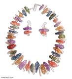 Pearl and quartzite jewelry set, 'Candy' 0.8