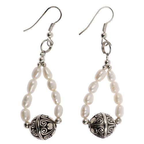 EXP Handmade Pearl & Silver Earrings