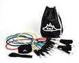 New Set of 5 B.m.p. Stackable Resistance Bands Tubes with Exercise Chart, Door Anchor, Ankle Strap, and Resistance Band Travel Bag. Great for Home Workout Fitness Training and Physical Therapy. Now Includes 90 Day No Questions Asked Money Back Guarantee.