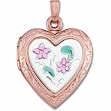 14Kt. Rose and White Gold, High Polished. 20.50 mm X 19.50 mm Heart Shape Photo Locket Charm Pendant