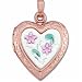 14K Rose and White Gold Heart Shape Photo Locket Charm Pendant