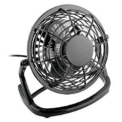 Schwarzer USB-Tischventilator im Retro-Look f�r PC, Laptop, Netbook, Apple Macbook, iMac