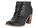 Emmy Black Leather Nubuck Booties