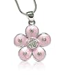 Light Pink Crystal Flower Pendant Necklace Fashion Jewelry