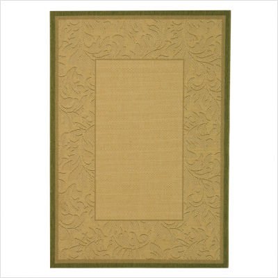 Safavieh Courtyard Collection CY2666-1E01 Natural and Olive Indoor/ Outdoor Area Rug, 4-Feet by 5-Feet 7-Inch