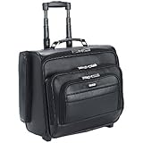 SOLO Business Briefcases Leather Dual-Access Rolling Computer / Overnighter