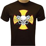 Engine Skull Cross T-shirt, Chopper T-shirts, Biker T-shirts