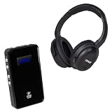 Pyle Wireless Headphones and Amplifier Package - PIH20 UHF Wireless Headphones with iPhone/iPod Dock Transmitter and Aux Input - PHE7AB USB DAC Headphone Amplifier