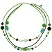 Jewelry : Green Beaded Triple Strand Necklace