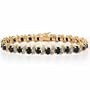 18k Gold Over Stelring Silver 14.40ct. Sapphire & Diamond Accent Tennis Bracelet