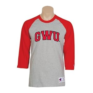 Gardner Webb Grey/Red Raglan Baseball T-Shirt, XXX-Large, Arched GWU