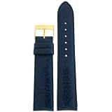 41PTlY1z7HL. SL160  Watch Band Calfskin Leather Comfort Lite Padded Blue Gold Tone Buckle Mens 20 millimeters