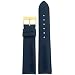 Watch Band Calfskin Leather Comfort Lite Padded Blue Gold-Tone Buckle Ladies 14 millimeters