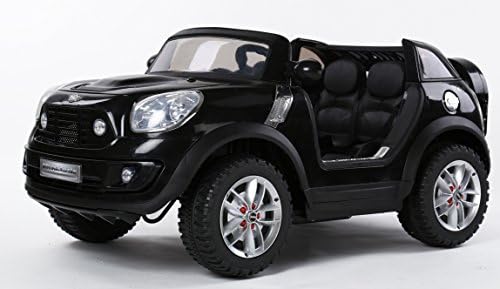 LICENSED BLACK 2 SEATER MINI COOPER BEACHCOMBER NEW DESIGN 12V TWIN MOTORS KIDS RIDE ON CAR WITH 4 WYAS PARENTAL REMOTE CONTROL + mp3 input + lcd lights +2 SPEEDS OPTIONS (MINICOOPER-BEACHCOMBER-BLACK) by EH TOYS