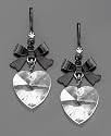 Betsey Johnson Crystal Heart Earrings