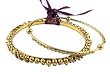 Bracelet - B236 - 3 pc Indian Style Bangle Set (70mm) ~ Gold Tone