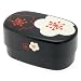 Kotobuki 2-Tiered Bento Box, Black/White Plum