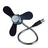 USB | Miniventilator MISTRAL schwarz | mit Lampe!