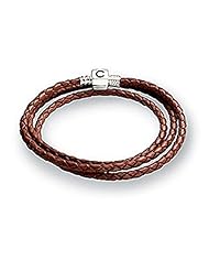 Chamilia Leather Brown Wrap Braided Bracelet 20.7 inches