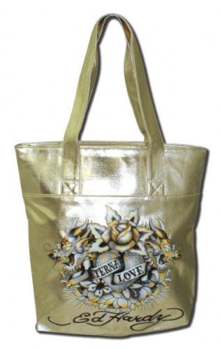 Ed Hardy Shopper gold metallic Vegas Damentasche