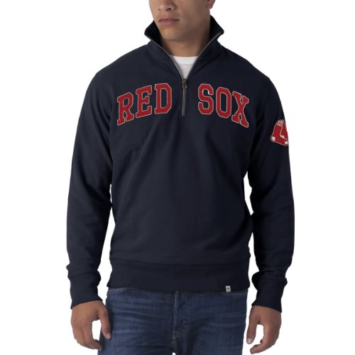 Boston Red Sox 47 Brand MLB Vintage Striker 1/4 Zip Premium Sweatshirt