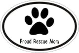 PROUD RESCUE MOM EURO BUMPER STICKERS (Pack of 2) Perfect for Dog and Cat Lovers!