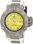 Invicta Mens 1588 Subaqua Noma Iii Yellow Dial White Silicone Watch from Invicta
