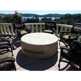 Firepit Cover / Coffee Table Cover : 34 x 20 KhakiSide Table Covers