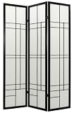 Asian Décor - 6ft. Eudes Japanese Shoji Folding Privacy Floor Screen Room Divider - 3 Panel Black