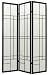 Asian Decor - 71 Eudes Japanese Shoji Folding Privacy Floor Screen Room Divider - 3 Panel Black