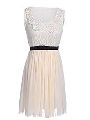  Lace  Sleeveless Floral Print Scoop Neck  Dress With Rhinestones and Pearls