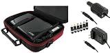 rooCase 3n1 Combo - Packard Bell 10.1-Inch Dot S Netbook Carrying Bag Case with 12v Car and AC Adapter Wall Charger - Red / Black Classic Series