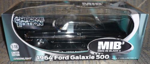 #1559 Green Light MIB 3 1964 Ford Galaxie 500,Black Chrome Edition 1/18 Scale Diecast