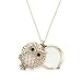 Owl Magnifier Magnifying Glass Sliding Top Pendant Necklace, 30