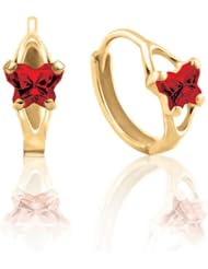 Bfly® Girls 14k Gold January Birthstone CZ Butterfly Hinged Earrings