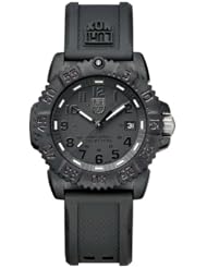 Luminox Womens SEA 7051.BO Black Rubber Quartz Watch with Black Dial