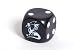 16mm d6 Round Cornered Opaque Dragon Dice, Black w/White