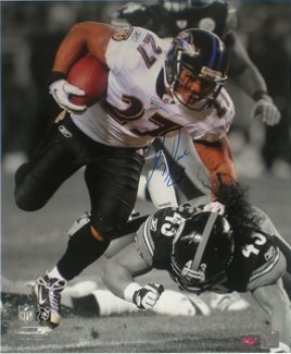 Ray Rice Autographed/Hand Signed Baltimore Ravens 16X20 Spotlight Photo- Steiner Hologram