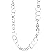 Sterling Silver Flat, Round Circle Links Long Necklace Italy