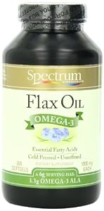 Spectrum Essentials Flax Oil, 1000 mg SoftGels, 250 Count Bottle