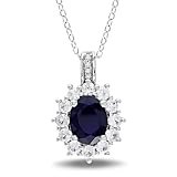 Sterling Silver 3 3/4 CT TGW Multi-color Gemstone 0.02 CT TDW Diamond Fashion Pendant (G-H, I3)