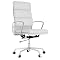 Darius High-Back Leather Chair - White/ Aluminum