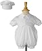 Short White Boys Celebration Christening Baptism Set with Hat, SM